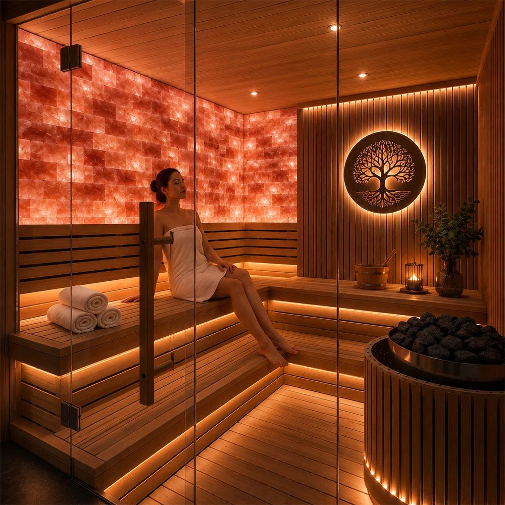 Himalayan salt wall interior
