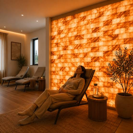 Himalayan salt brick wall